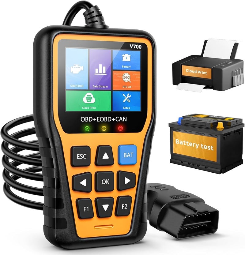 Xiauodo OBD2 Scanner Car Code Reader Support Voltage Test Plug and Play Fixd Car CAN Diagnostic Scan Tool Read and Clear Engine Error Codes for All OBDII Protocol Vehicles Since 1996（Yellow） - Image 1